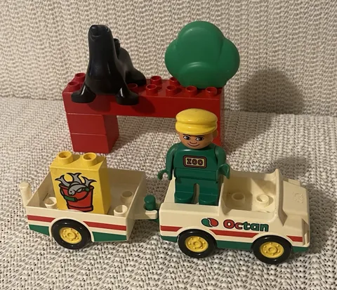 VTG 90s Lego DUPLO 2662 & 2621 OCTAN Car -Trailer - Zoo Replacement pieces *RARE