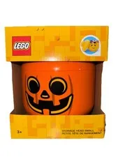 LEGO Halloween Small Pumpkin Jack O'Lantern Head Container 