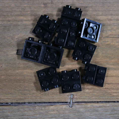 LEGO 99206 Black Plate Modified 2x2x2/3 with 2 Studs on Side Qty 10