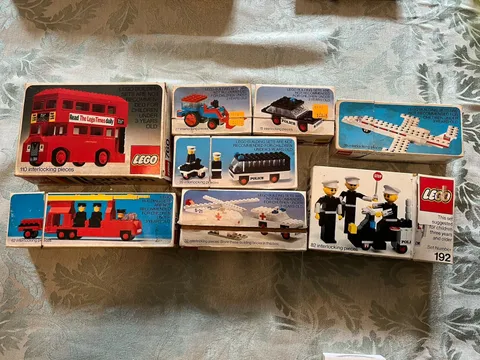 8 Vintage 1974 1975 1976 Lego Sets Complete With Box and Instructions