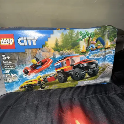 LEGO CITY: (60412) 4x4 Fire Truck with Rescue Boat, NIB, Retiring soon