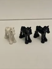 Lego Black & White Colt Baby Horse Animal Lot - Friends Replacement Authentic X3