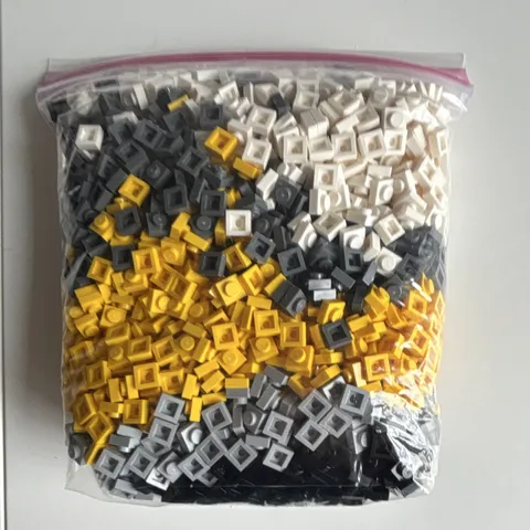LEGO Mosaic Maker Bricks - Bulk Lot - White Gray Yellow Black