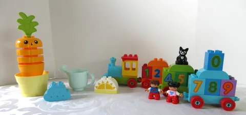 LEGO Duplo LOT OF 2 SETS COMPLETE NUMBER TRAIN 10847, 10981 GROWING CARROT