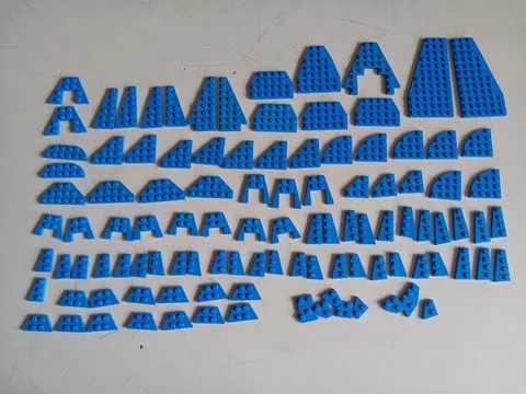 LEGO BULK LOT OF 108 BLUE WEDGE WING PLATES 12X6 3X6 4X2 3X3 2X4 2X2 4X4 3X3