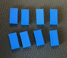 Lego Lot 8 Blue Tile Flat Smooth 1 x 2 Stud Pieces 3069