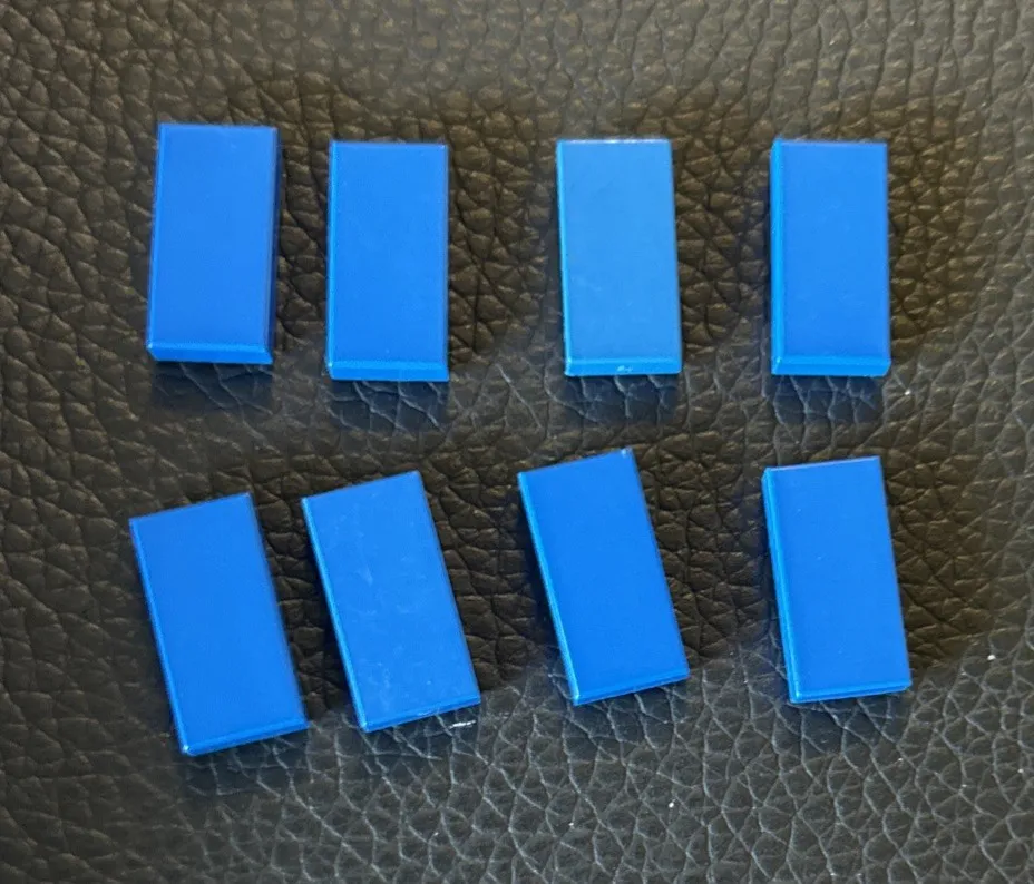 Lego Lot 8 Blue Tile Flat Smooth 1 x 2 Stud Pieces 3069
