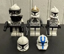LEGO Star Wars Animated Phase 1 Clone Trooper Lot of 3 w/ Extras - From 8014