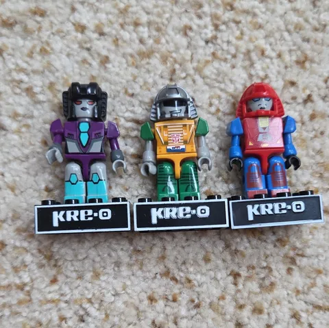 LEGO KRE-O Transformers Mini Figure Lot of 3 w/ Bases 