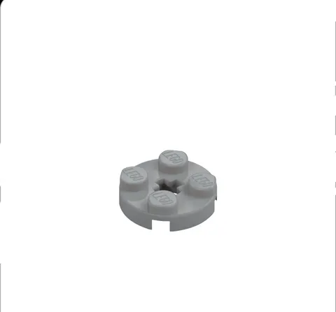 LEGO Parts 4032 (x2) LIGHT BLUISH GREY Plate, Round 2 x 2 with Axle Hole