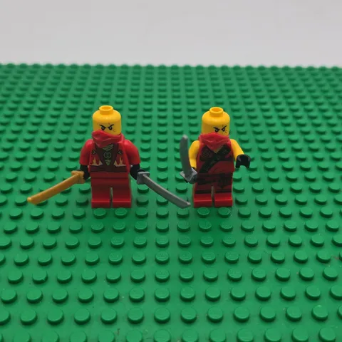 LEGO Ninjago Kai Minifigure Lot 2 Red Ninja Figures w/ Swords Genuine