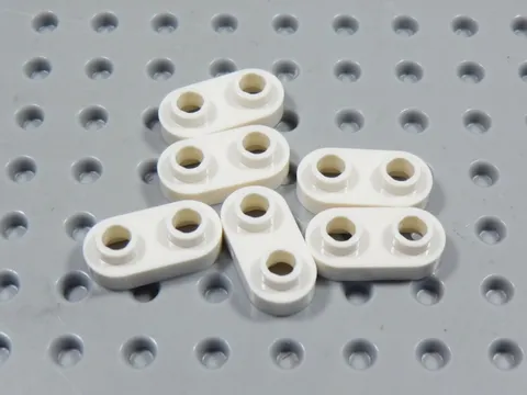 LEGO Lot of 6 White 1x2 Rounded Corner Plates w/ Open Studs BH