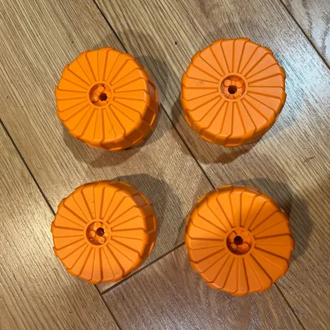 Lego Wheel Hard Plastic Giant -Part 2573- Orange from 7699 Lot of 6
