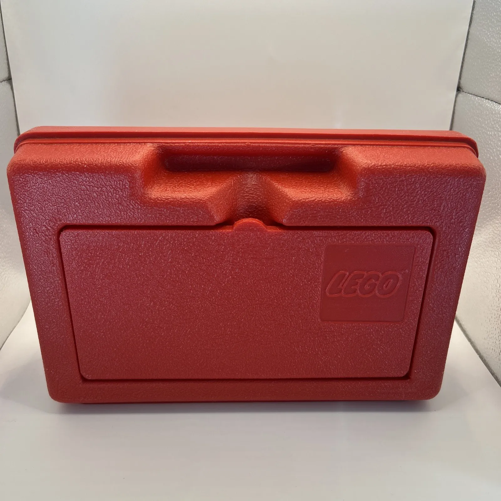 Vintage 1982 LEGO Red Carrying Case Storage Box with handle Approx. 11x8