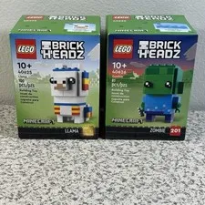 LEGO Brickheadz Minecraft Llama (40625) & Zombie (40626) Retired Sets New Sealed