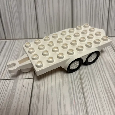 Lego Duplo WHITE FLAT BED TRAILER 3x6.5 Vehicle Truck Hauling Part Piece