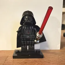 LEGO Star Wars Darth Vader Minifigure w/ Red Lightsaber, Cape & Display Base