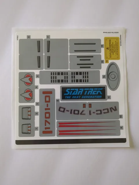 NO BRICKS! LEGO 10356 U.S.S. Enterprise Sticker Sheet W/"BOLDY" Error - Genuine