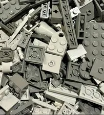 GRAY Mix Lego Lot By Color  1/2 LB Pound 200 Pieces Sorted Bulk SAVE!