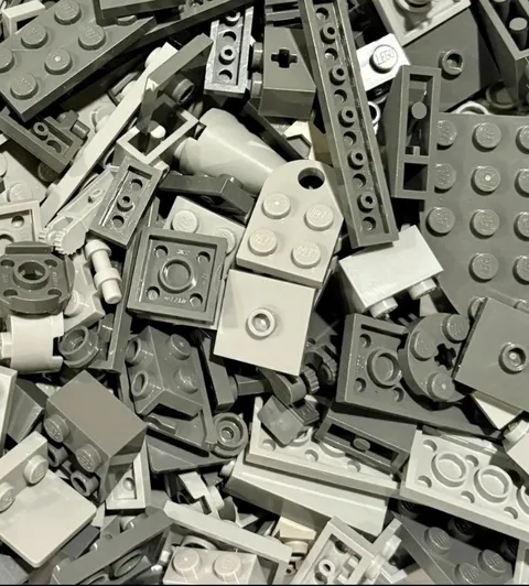 GRAY Mix Lego Lot By Color  1/2 LB Pound 200 Pieces Sorted Bulk SAVE!