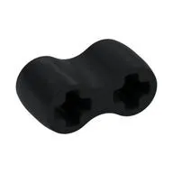 LEGO Part 45590 - Black Technic Axle Connector Double Flexible [Rubber]