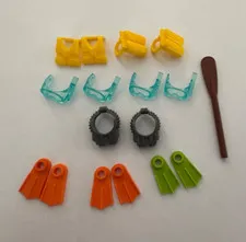 LEGO Water/Scuba Accessories Parts Lot, 17 Pieces