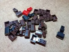 LEGO BULK LOT 19 DARK BROWN BLACK & RED CATAPULT 1X2 PINHOLE BUCKET #88289