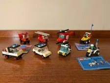 Vintage LEGO Police, Fire & Rescue Lot of 8 sets from the 1980s - 100% Complete