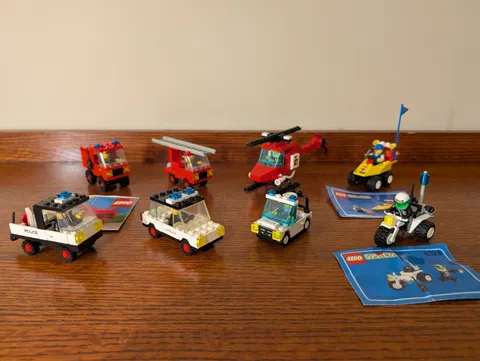 Vintage LEGO Police, Fire & Rescue Lot of 8 sets from the 1980s - 100% Complete