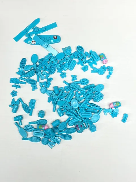 Lot Of LEGO Friends Accessories Medium Azure Hair Dryer Brush Comb Ribbon