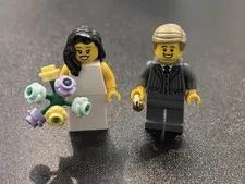 NEW LEGO Bride and Groom Minifigures – Wedding Couple with Bouquet & Ring