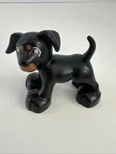 LEGO Duplo Black Dog Puppy Pet Animal Figure Replacement Piece