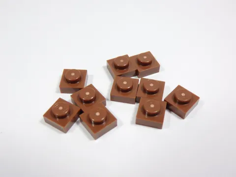 LEGO 10 Reddish Brown 1x1 Plates O1