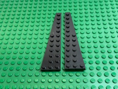 2x LEGO Black Wing Wedge Plate 12x3 Left & Right 7477 6243 7298 7690 #47397 98