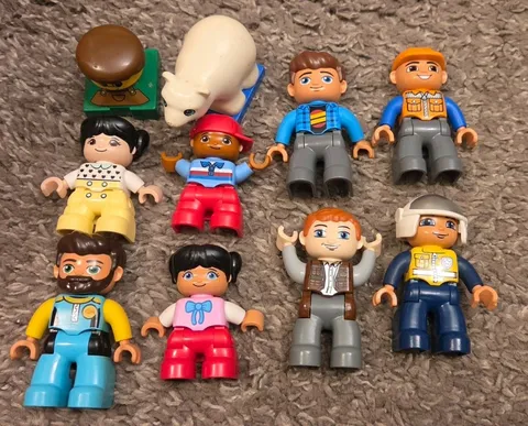 LEGO Duplo Replacement People Figures and Animals Lot of 10 Mixed Themes