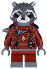 LEGO® Minifigure Super Heroes sh0090 Rocket Raccoon Dark Red Outfit Dark Bluish
