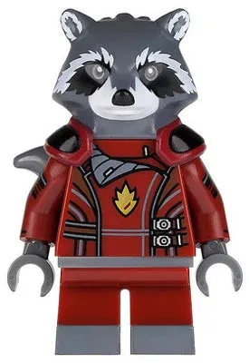 LEGO® Minifigure Super Heroes sh0090 Rocket Raccoon Dark Red Outfit Dark Bluish