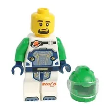 LEGO® Minifigure City Space Astronaut Goatee Bright Green Helmet cty1849