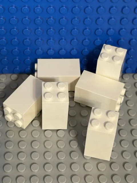 LEGO 2x2x3 White Bricks & Blocks Plastic Building Pieces Bulk Lot of 6