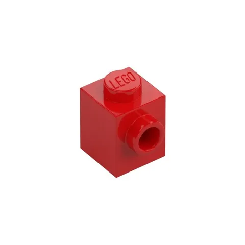 LEGO 30x Red Brick, Modified 1 x 1 with Stud on Side inv.647