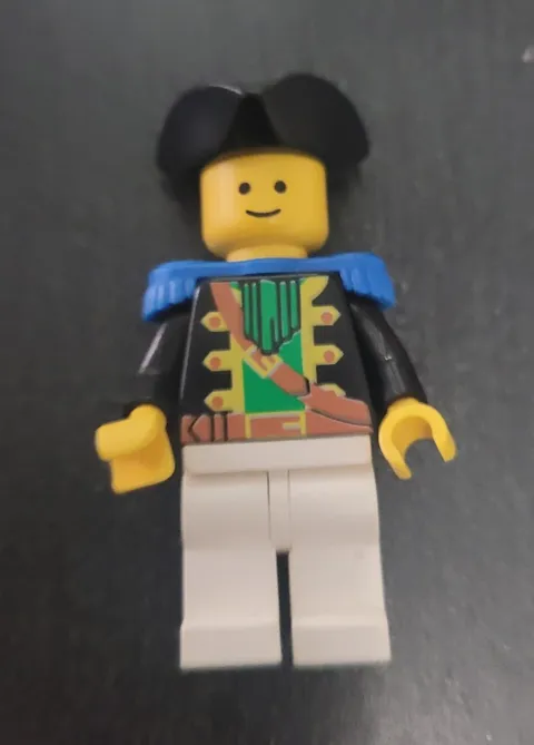 LEGO Minifigure w/ Black Hat, Blue Neckwear, Printed Torso & White Legs