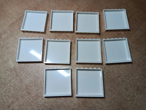 LEGO BULK LOT OF 10 WHITE WALL PANELS 1X6X5 #59349
