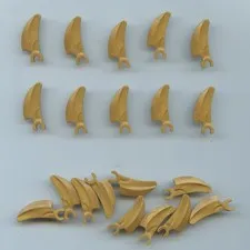LEGO x 20 Pearl Gold Barb / Claw / Horn / Tooth with Clip, Curved 16770