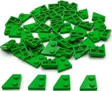 Lego 50 New Bright Green Wedges Plate 2 x 2 Left Parts