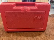 Vintage Lego Carrying Case Box Red w/ Vintage Parts 1980s