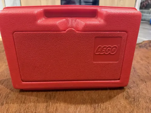 Vintage Lego Carrying Case Box Red w/ Vintage Parts 1980s