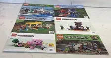 Lego Minecraft Manual Booklets Only Lot of 6-21120-21171-21172-21242-21141-21268