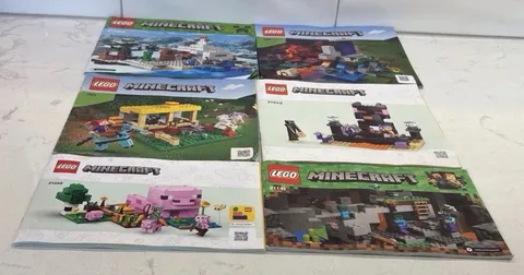 Lego Minecraft Manual Booklets Only Lot of 6-21120-21171-21172-21242-21141-21268