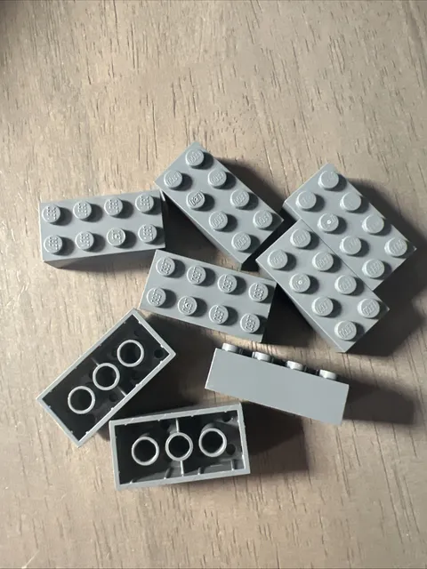 LEGO 3001 Dark Bluish Gray Brick 2 x 4 - 8 Pieces