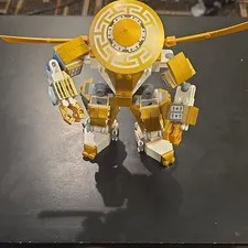 LEGO Built Robot/Mech Figure Model Mech Build, White & Gold, Plastic